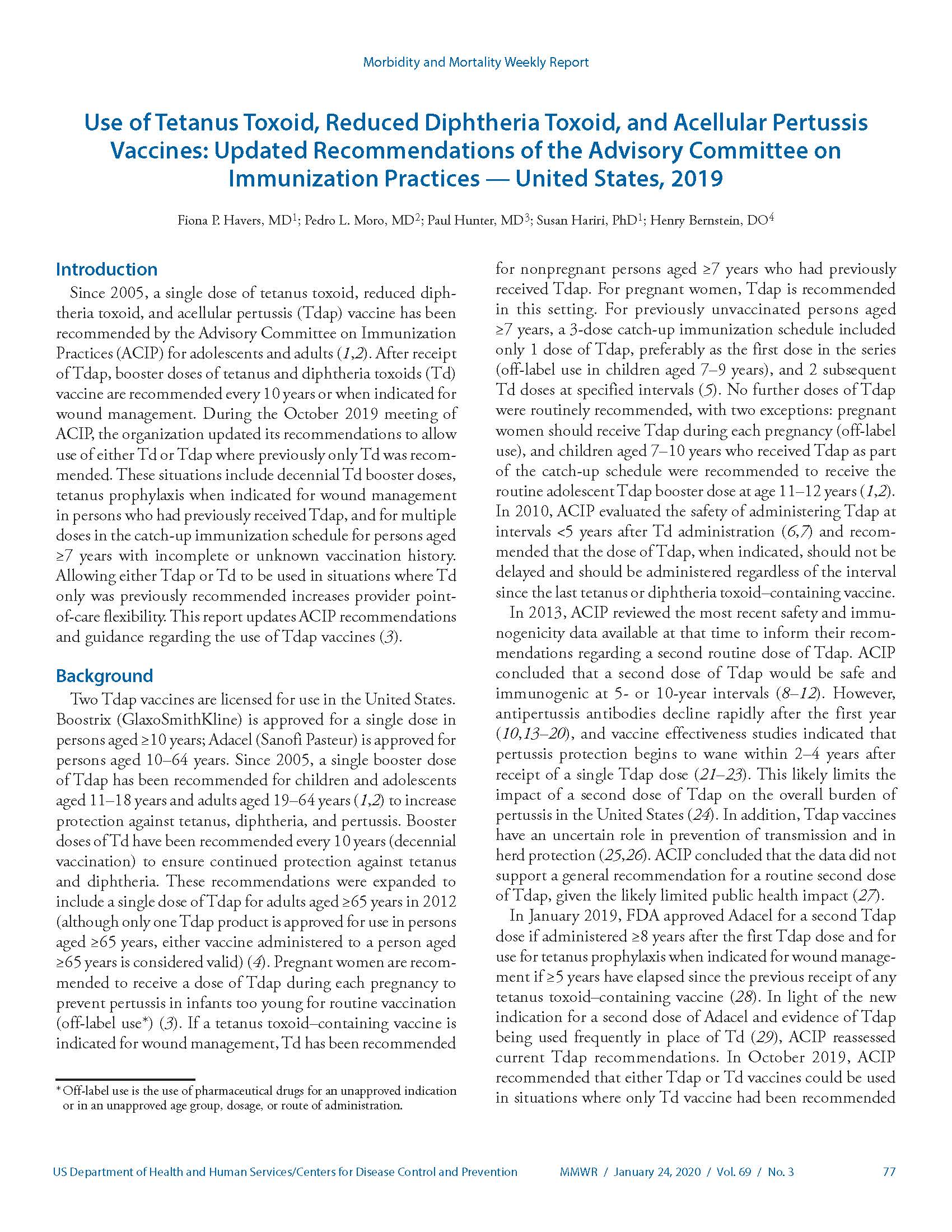 PDF: Prevention of Pertussis, Tetanus, and Diphtheria with Vaccines in the United States